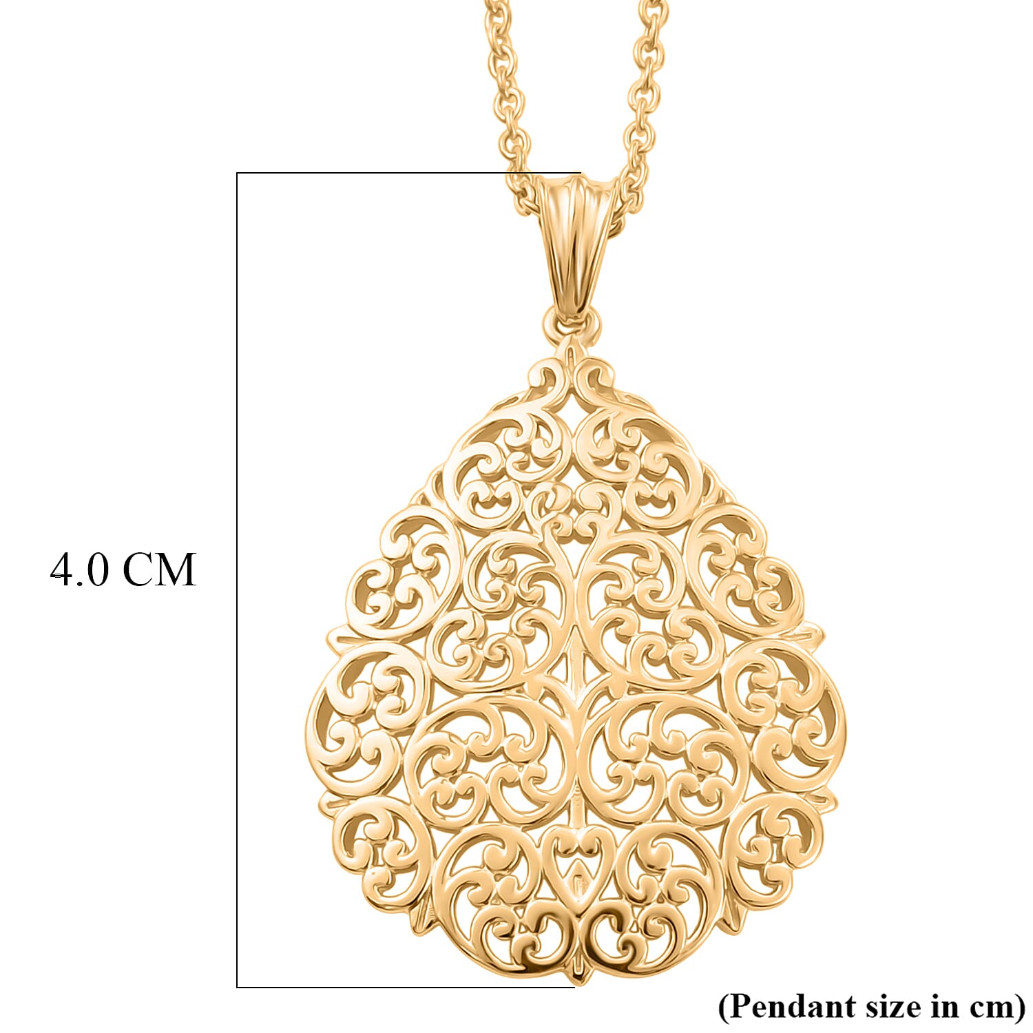 EverTrue - Pendant with Chain (Size 20) in Yellow Gold Tone