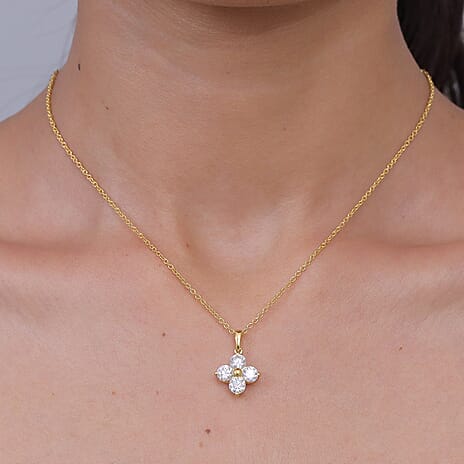 D'Joy - Moissanite Pendant with Chain (Size 20) in Yellow Gold Tone 1.80 Ct.