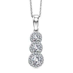 Royal Bali Collection - D'Joy Moissanite Pendant with Chain (Size 20) in 18K Vermeil Yellow Gold Plated Sterling Silver