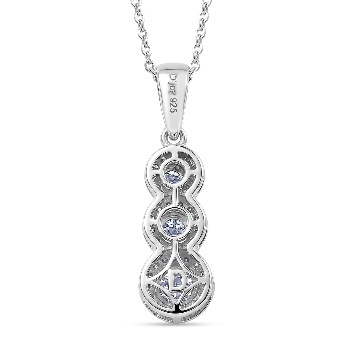 Royal Bali Collection - D'Joy Moissanite Pendant with Chain (Size 20) in Rhodium Overlay Sterling Silver
