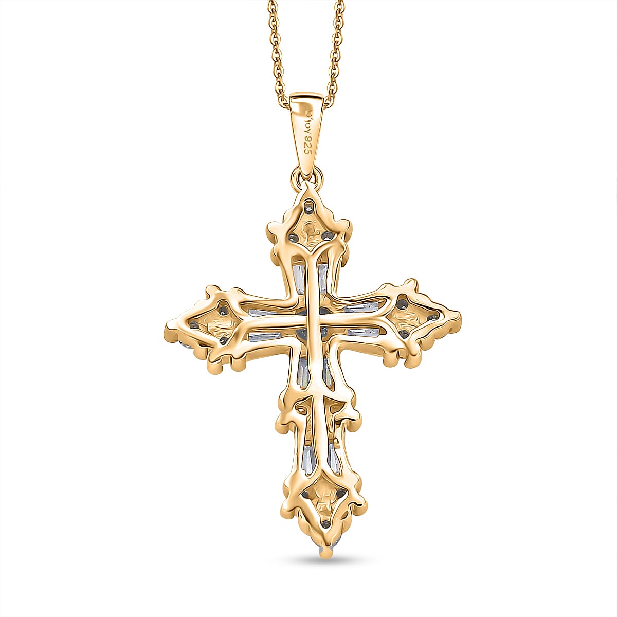 D'Joy - Moissanite Pendant with Chain (Size 20) in Yellow Gold Plated Sterling Silver 1.20 Ct