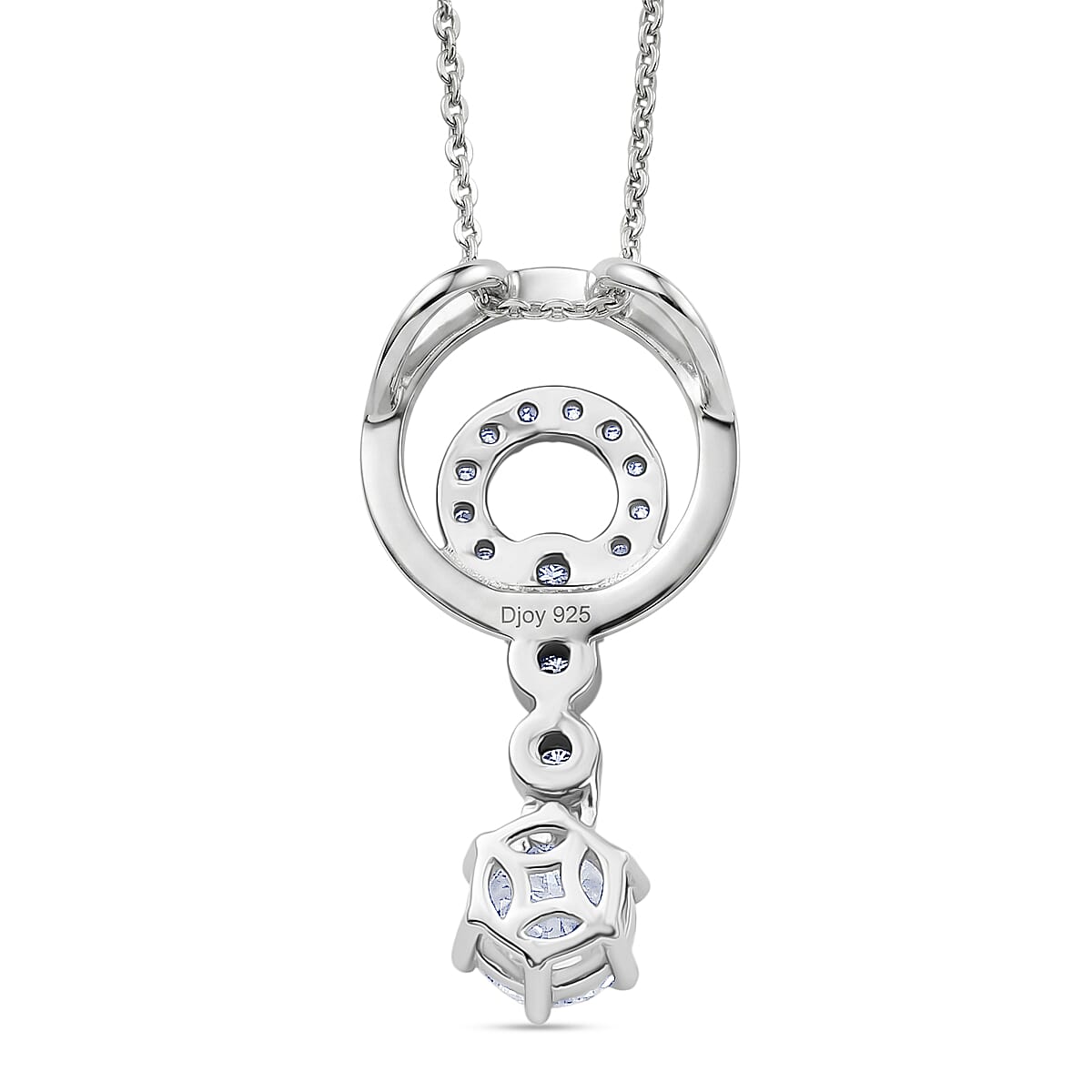 D'Joy - Moissanite Drop Pendant with Chain (Size 20) in Platinum Overlay Sterling Silver 1.07 Ct