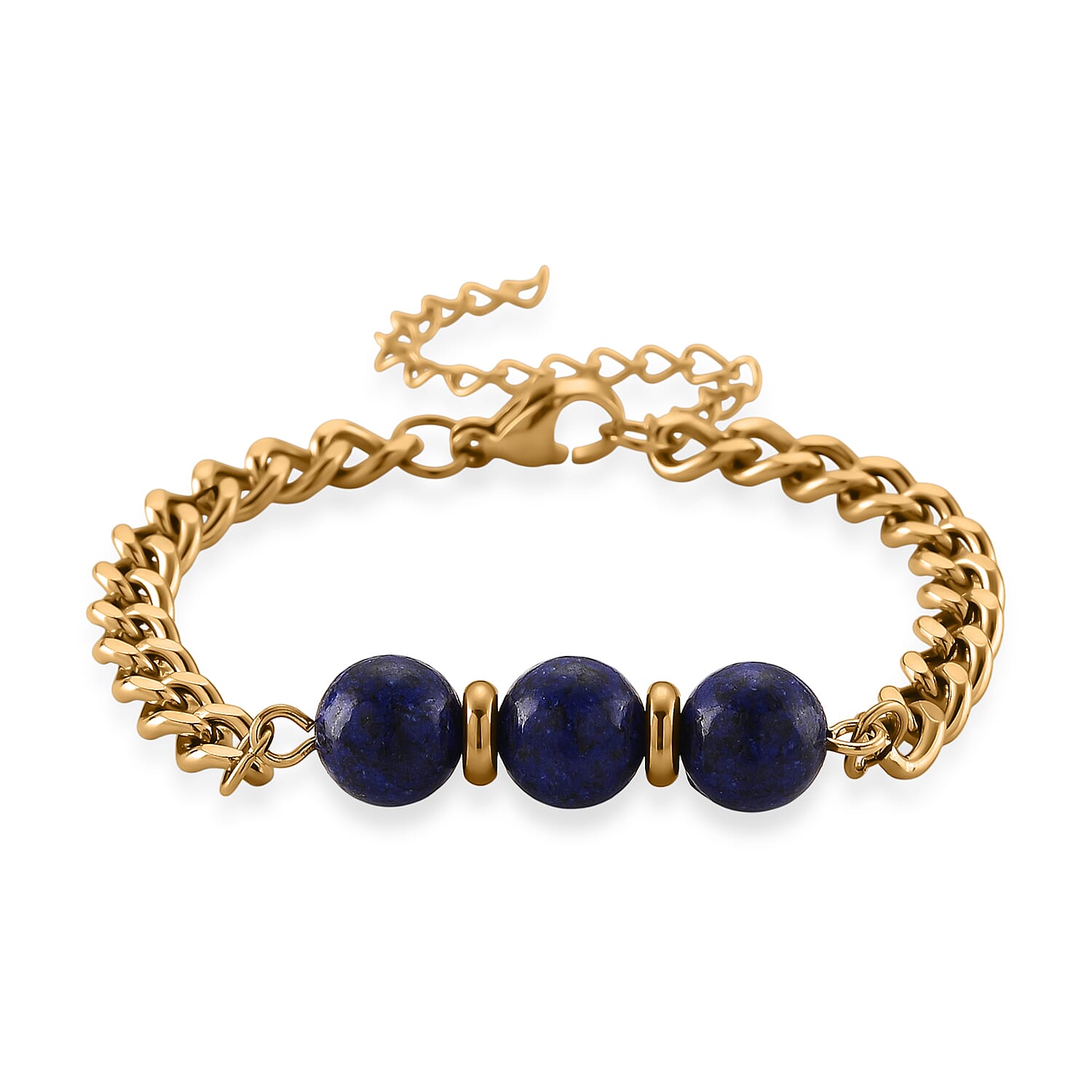 Set of 3 - Lapis Lazuli Beads Bracelet Adjustable Bracelet (Size - 7-2 Ext) 50.00 Ct.