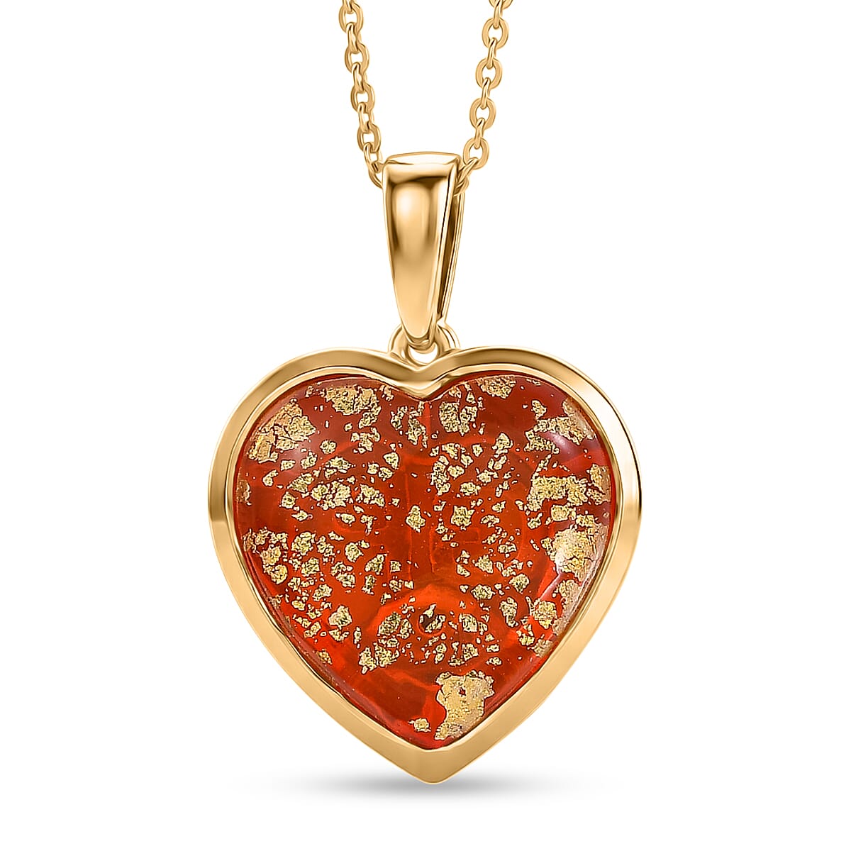 GP Family Legacy Italy - Genuine Murano With 24K Gold  & Blue Sapphire Pendant With Chain (Size 20) in 18K Gold Vermeil Sterling Silver