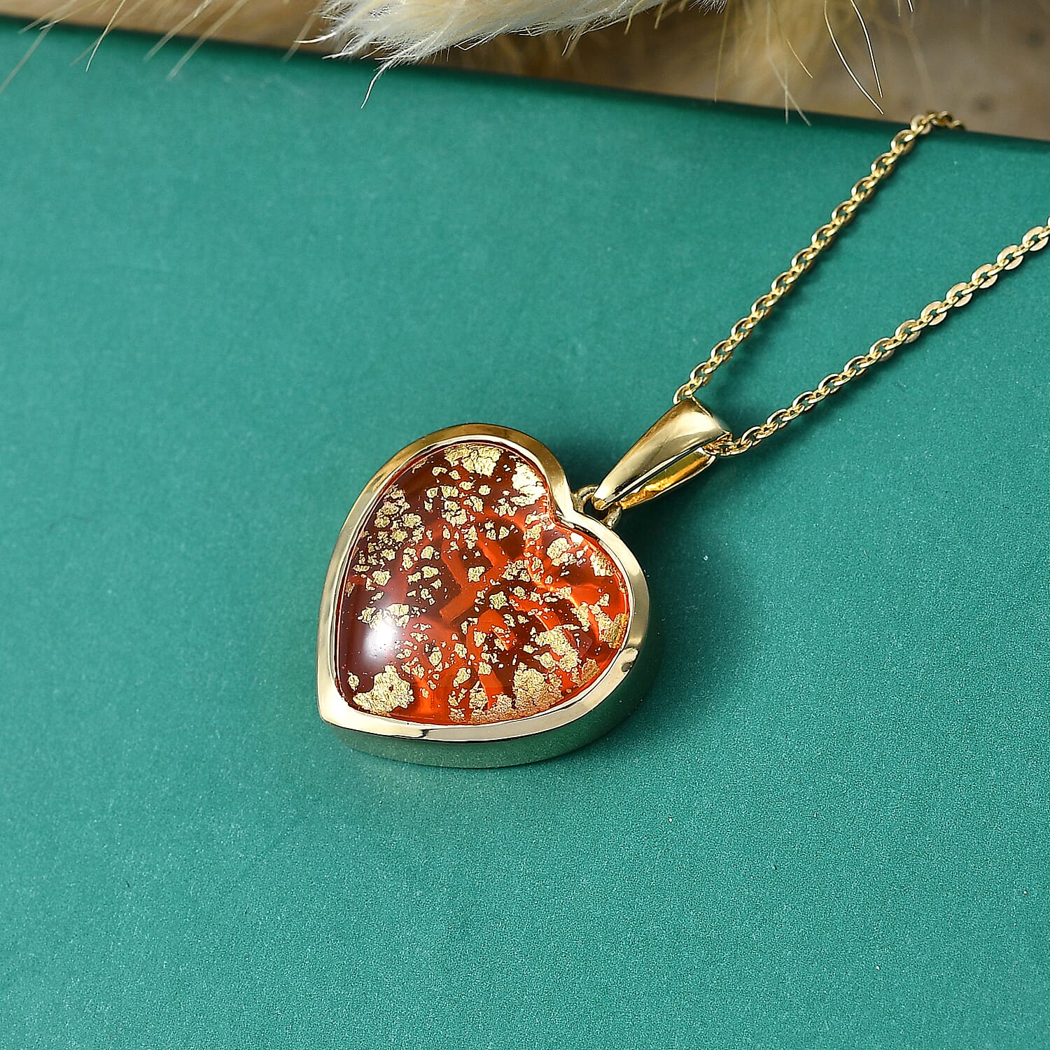 GP Family Legacy Italy - Genuine Murano With 24K Gold  & Blue Sapphire Pendant With Chain (Size 20) in 18K Gold Vermeil Sterling Silver