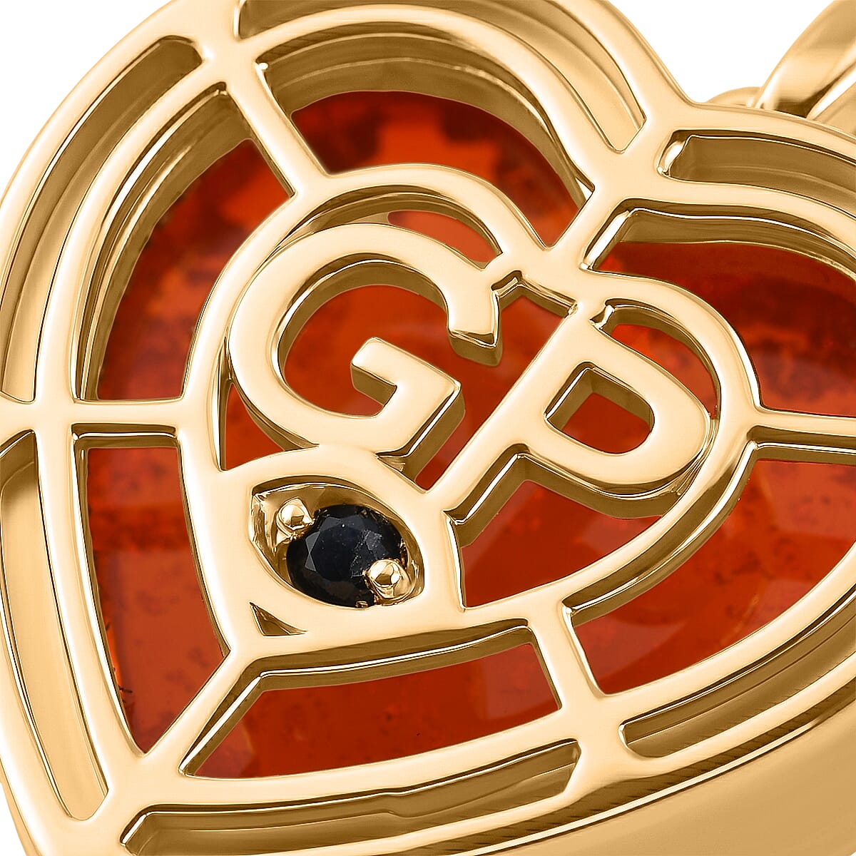 GP Family Legacy Italy - Genuine Murano With 24K Gold  & Blue Sapphire Pendant With Chain (Size 20) in 18K Gold Vermeil Sterling Silver