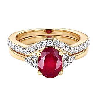 https://tjcuk.sirv.com/Products/44/7/4474851/D-joy-Set-of-2-African-Ruby-Moissanite-Ring-in-18K-Vermeil-Yellow-Gold_4474851.jpg?w=342&h=342