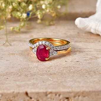 https://tjcuk.sirv.com/Products/44/7/4474865/Luxuriant-Set-of-2-African-Ruby-Moissanite-Ring-in-18K-Vermeil-Yellow-_4474865_2.jpg?w=342&h=342