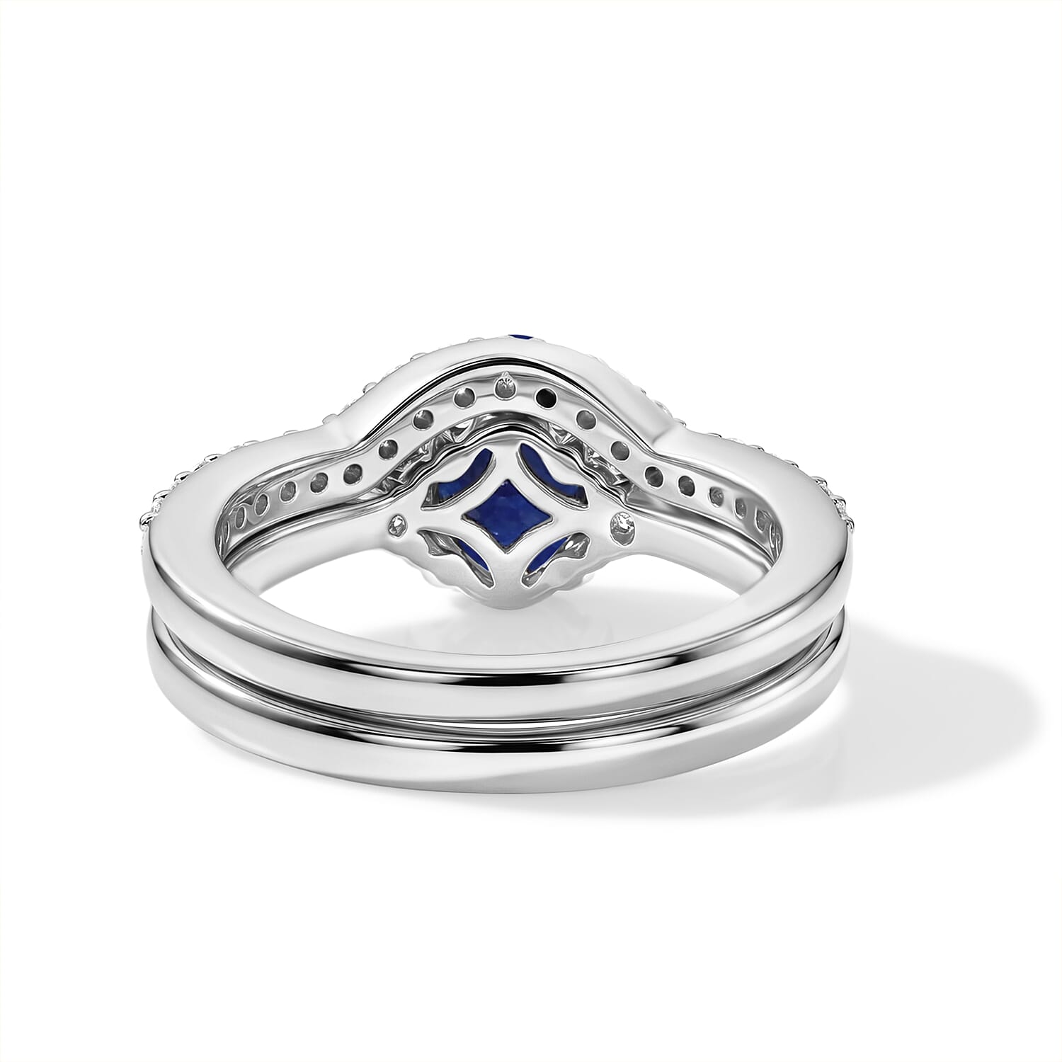 LUXURIANT - Set of 2 - Moissanite Solitaire Ring in Sterling Silver 2.50 Ct.