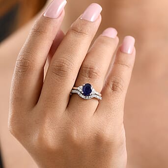 https://tjcuk.sirv.com/Products/44/7/4474893/Set-of-2-Luxuriant-Masoala-Sapphire-Moissanite-Ring-in-Rhodium-Overlay_4474893_1.jpg?w=342&h=342