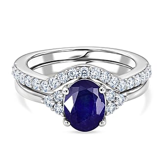 https://tjcuk.sirv.com/Products/44/7/4474898/Set-of-2-Luxuriant-Masoala-Sapphire-Moissanite-Ring-in-Rhodium-Overlay_4474898.jpg?w=342&h=342