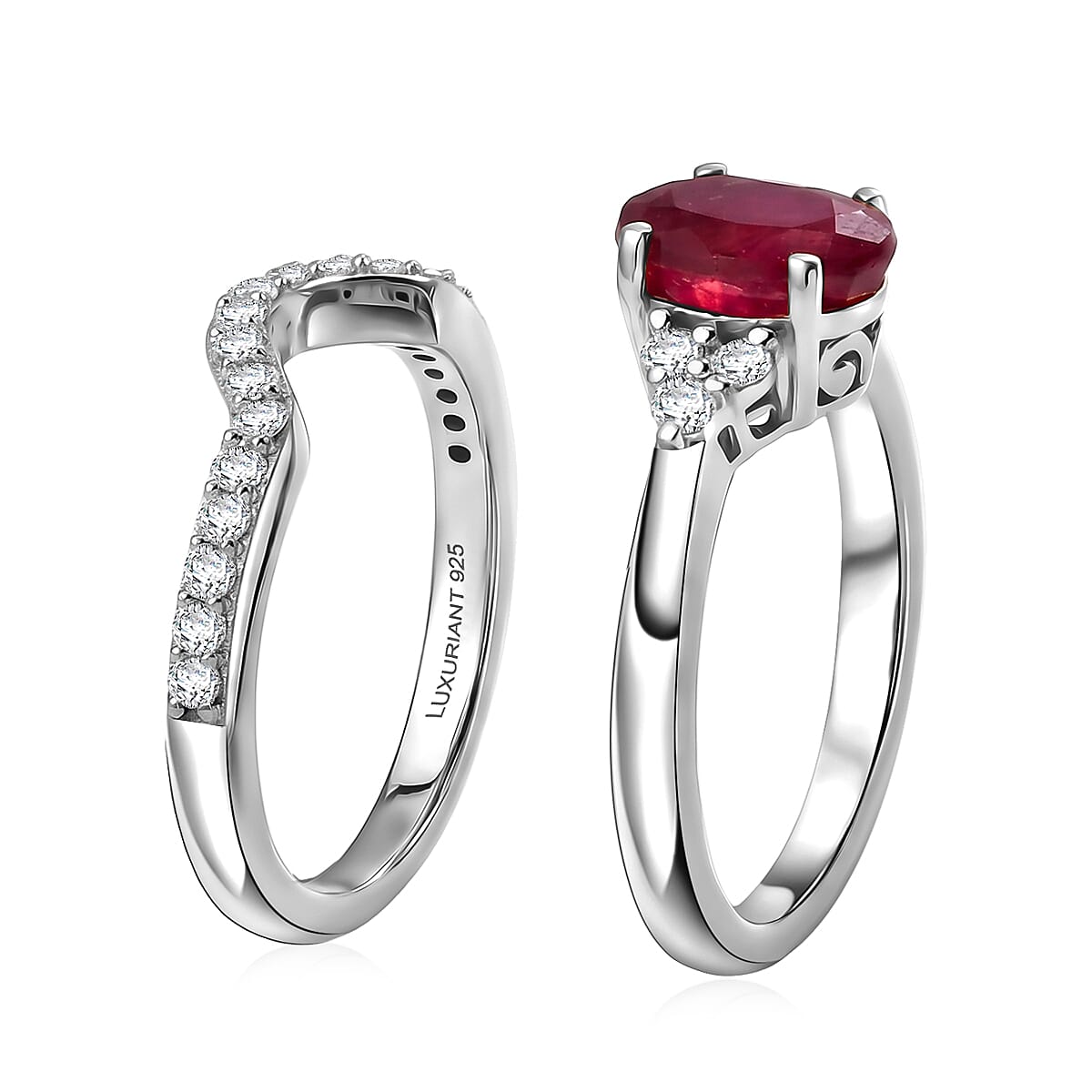 Set of 2 - Lab Grown Diamond Stackable Ring in Sterling Silver