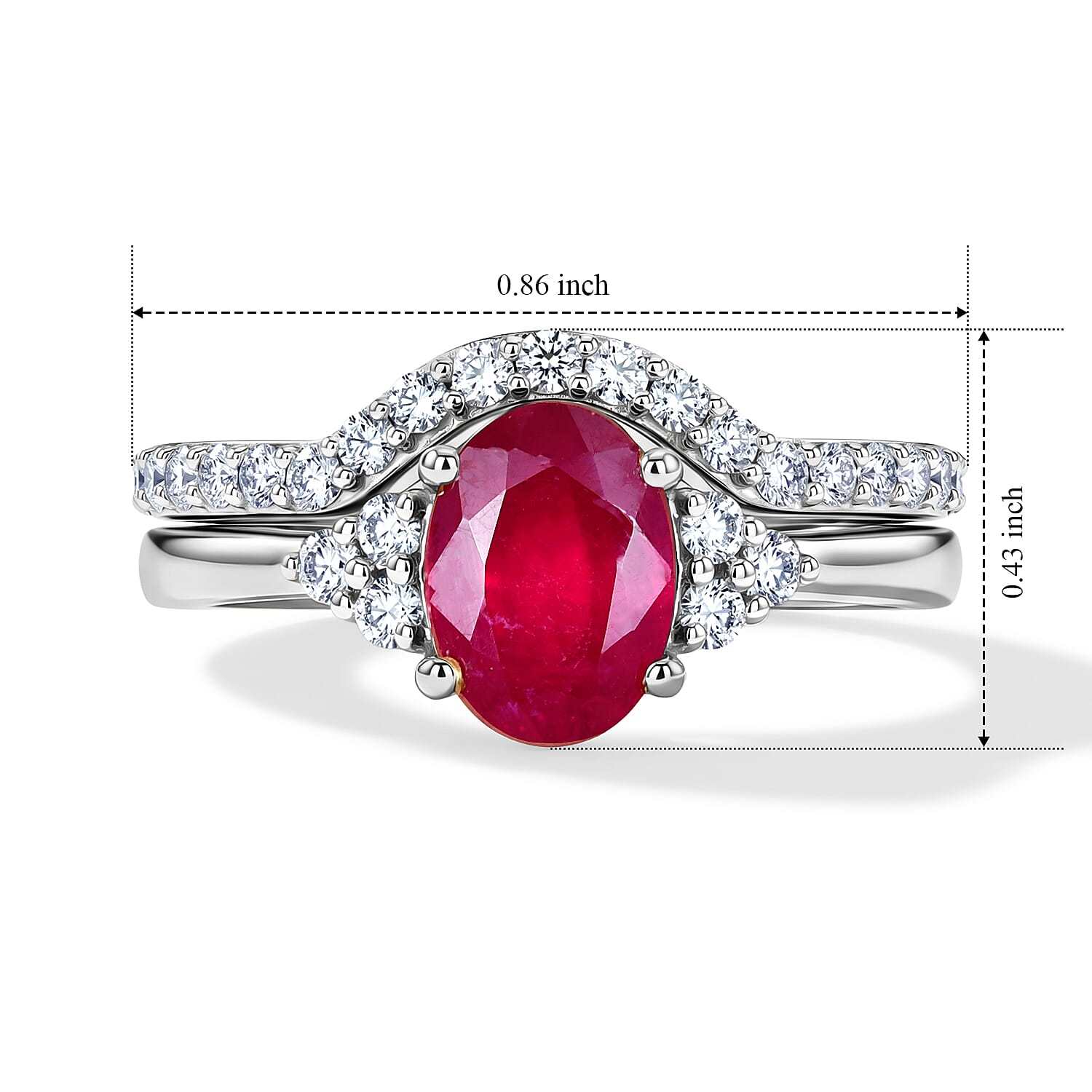 Set of 2 - Lab Grown Diamond Stackable Ring in Sterling Silver