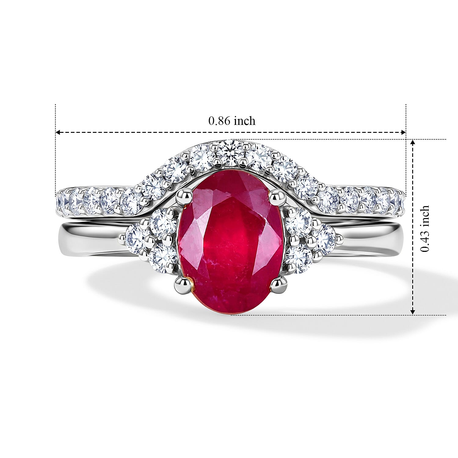 Set of 2 - Lab Grown Diamond Stackable Ring in Sterling Silver