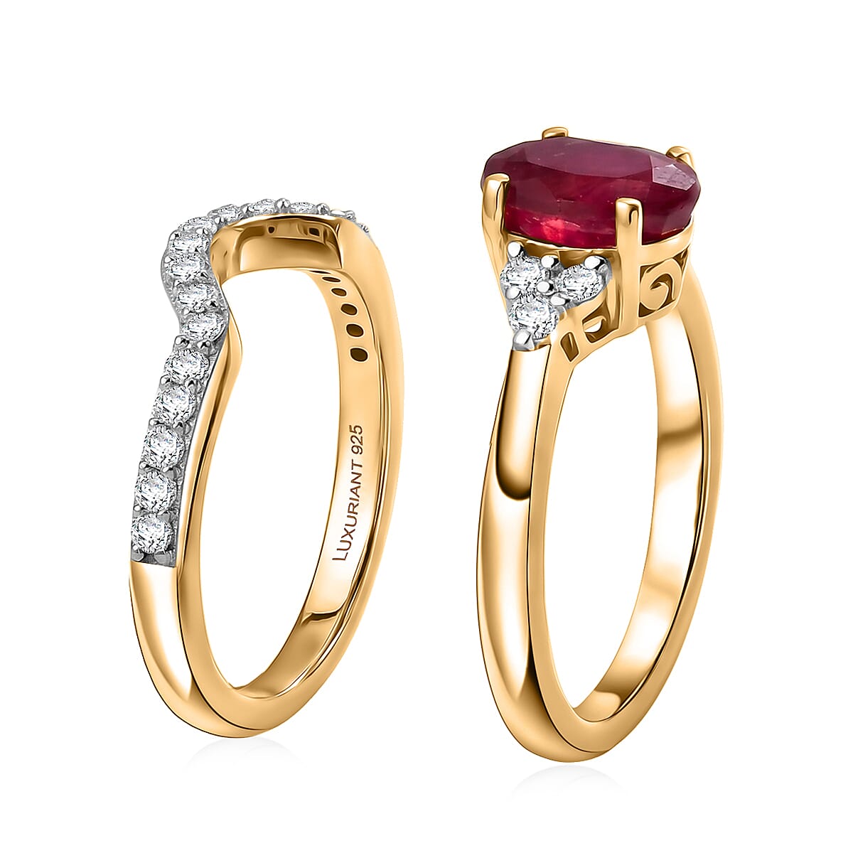 Set of 2 - Lab Grown Diamond Stackable Ring in Sterling Silver