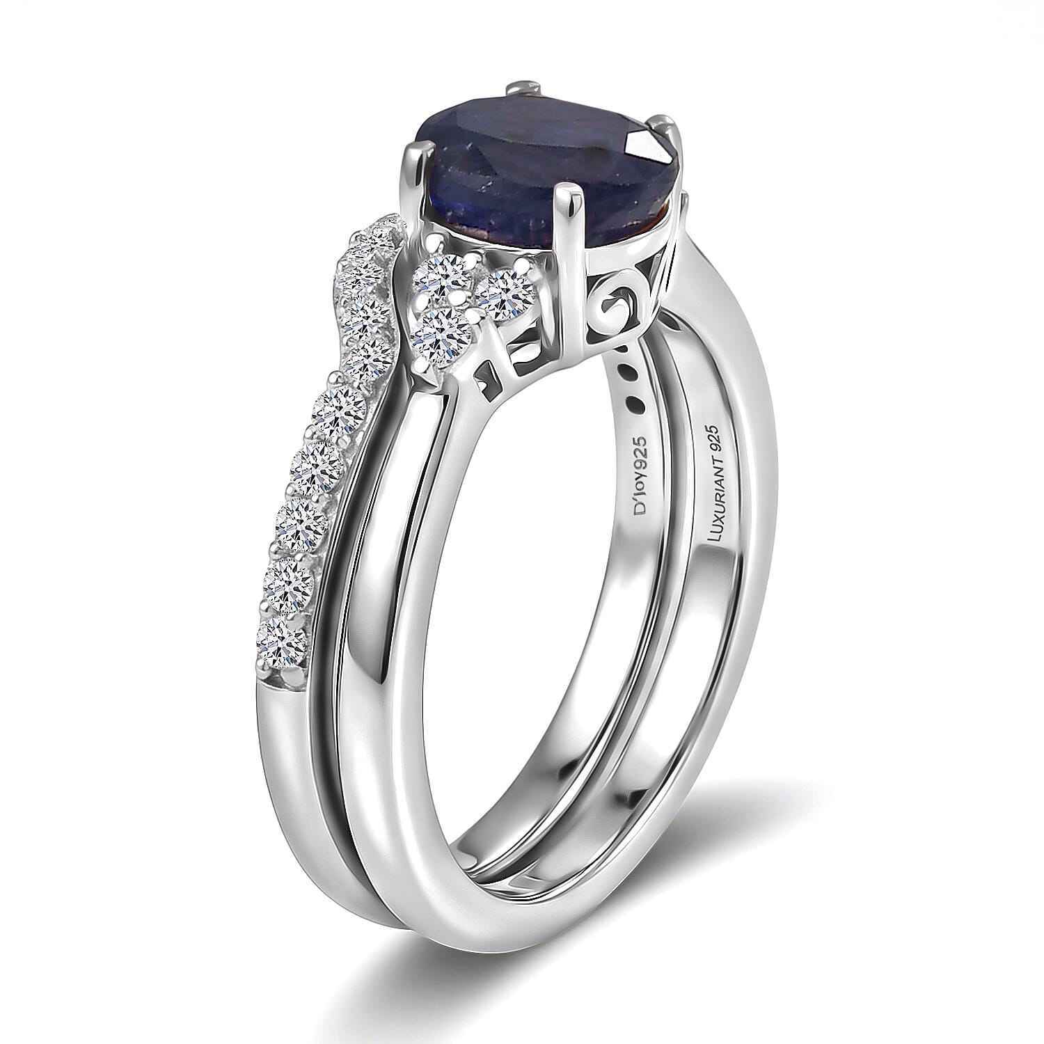 Set of 2 - Lab Grown Diamond Stackable Ring in Sterling Silver