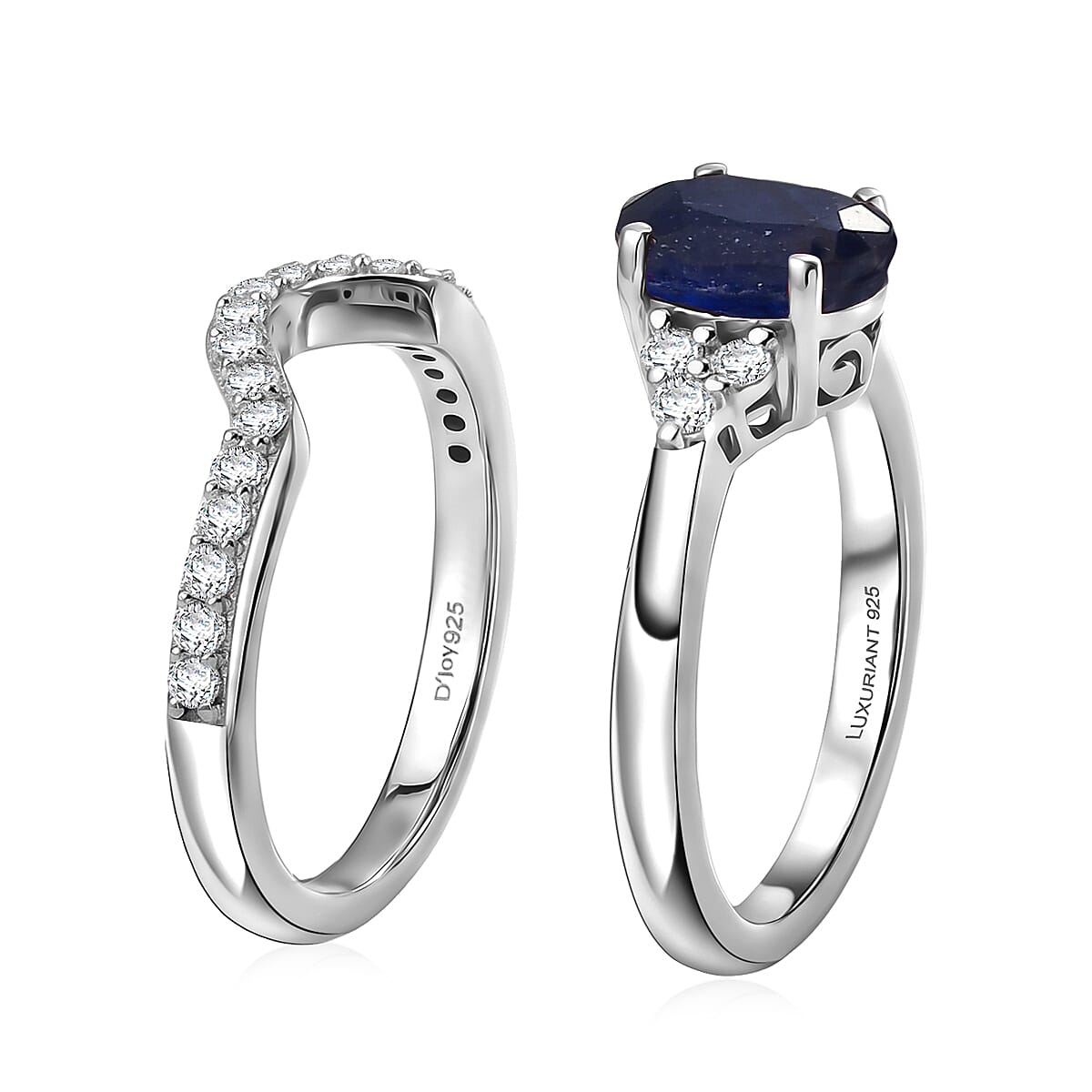 Set of 2 - Lab Grown Diamond Stackable Ring in Sterling Silver