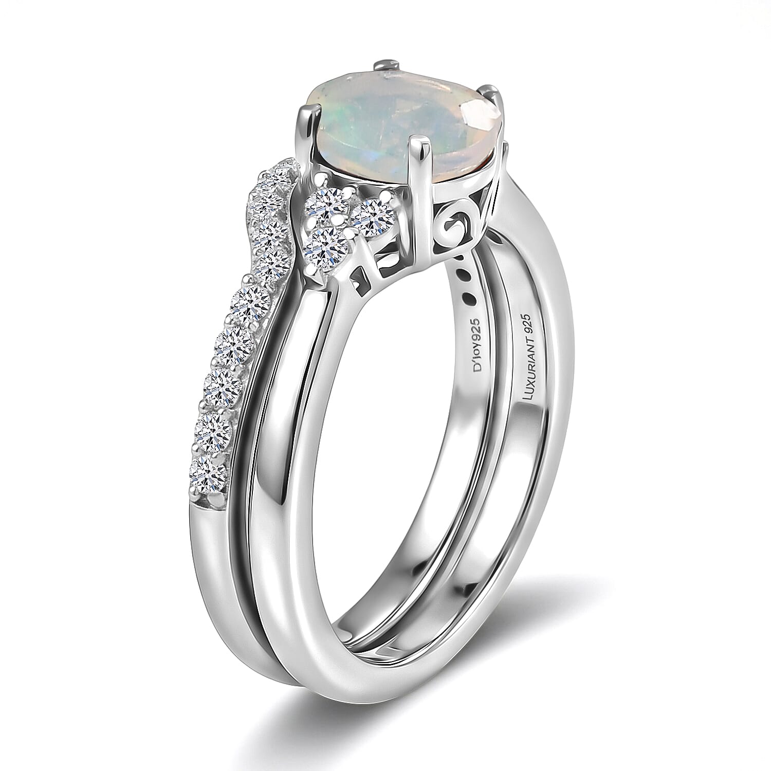 Set of 2 - Lab Grown Diamond Stackable Ring in Sterling Silver