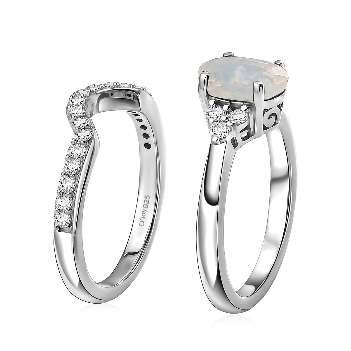Set of 2 - Lab Grown Diamond Stackable Ring in Sterling Silver