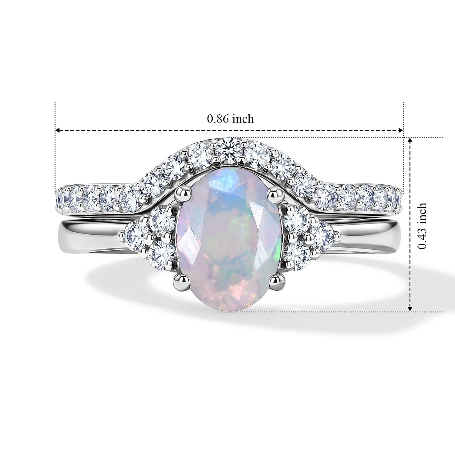 Set of 2 - Lab Grown Diamond Stackable Ring in Sterling Silver