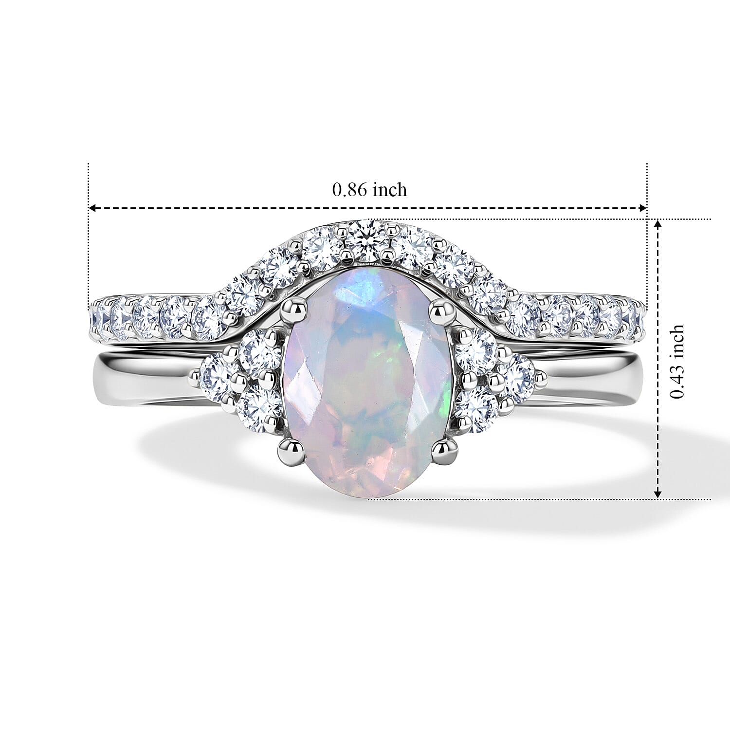 Set of 2 - Lab Grown Diamond Stackable Ring in Sterling Silver