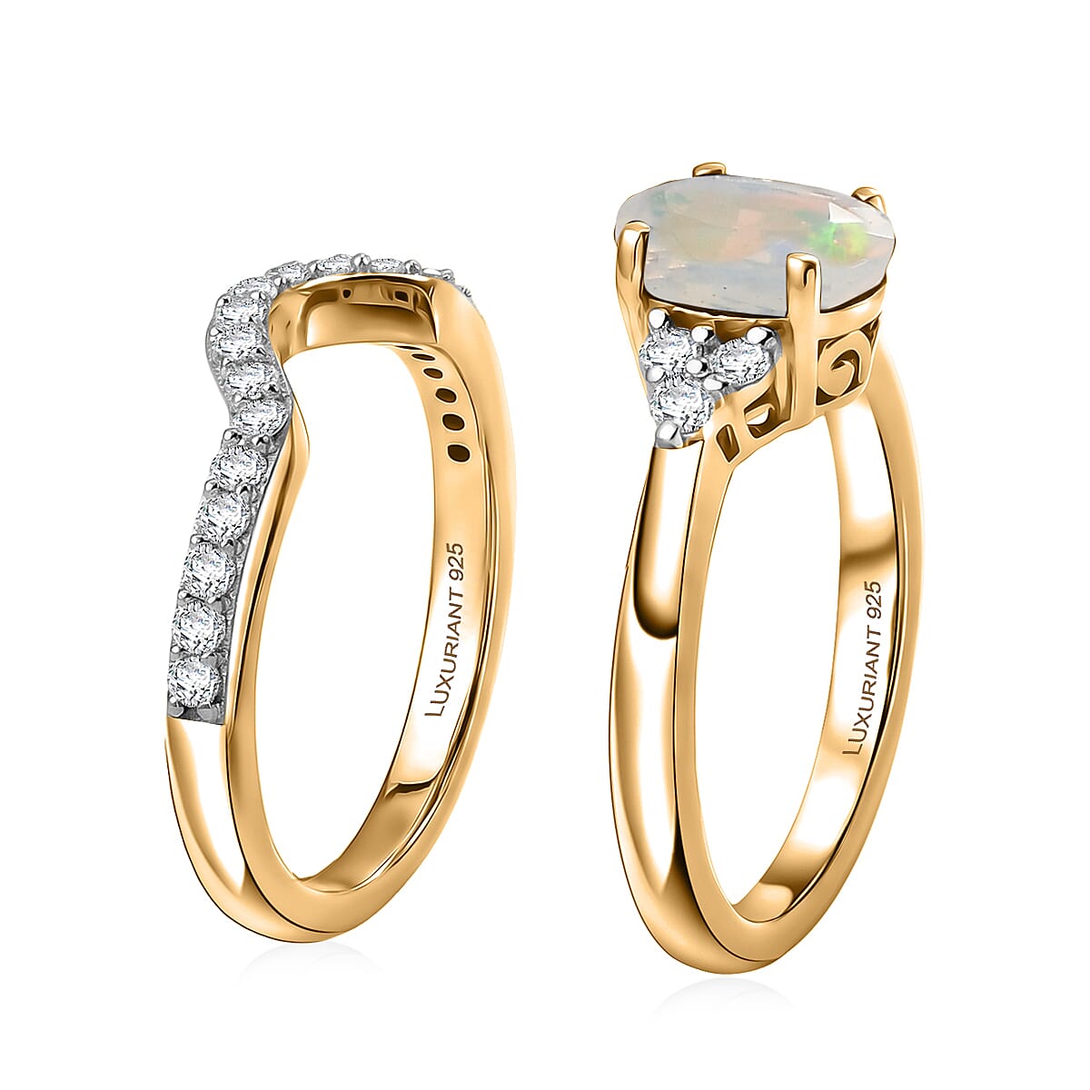 Set of 2 - Lab Grown Diamond Stackable Ring in Sterling Silver