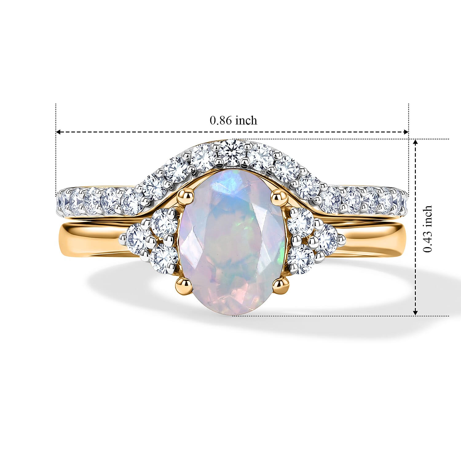 Set of 2 - Lab Grown Diamond Stackable Ring in Sterling Silver