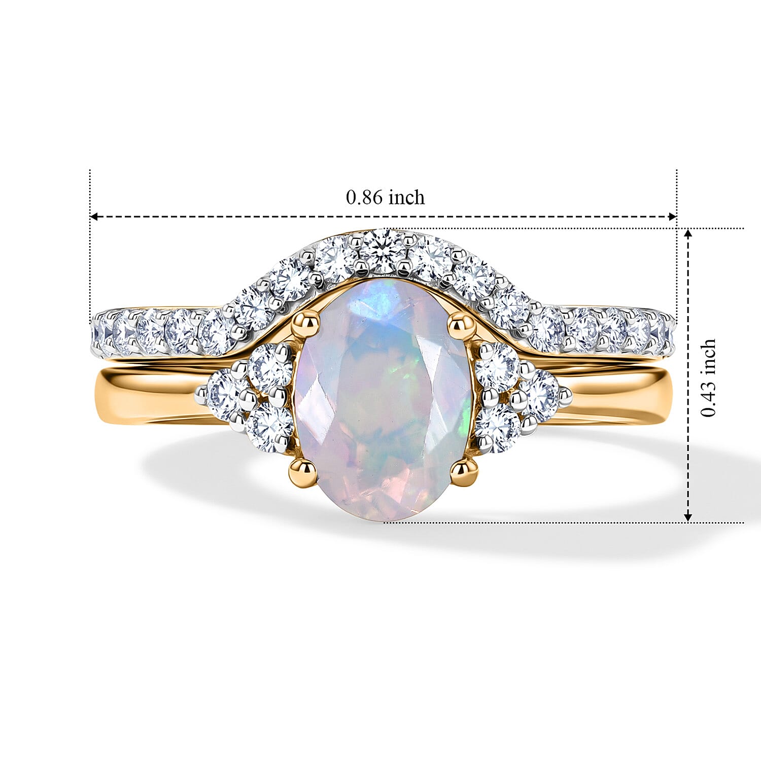 Set of 2 - Lab Grown Diamond Stackable Ring in Sterling Silver