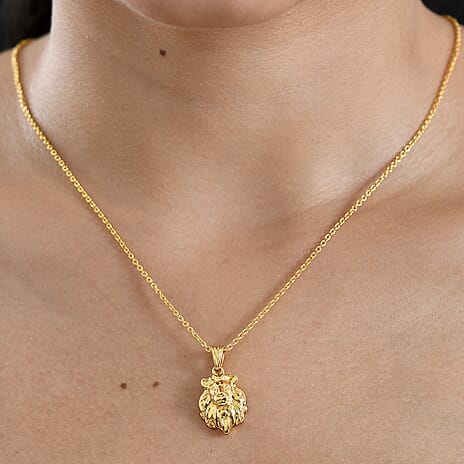 Bronzelaa  Pendant with Chain (Size 20) in Yellow Gold Tone