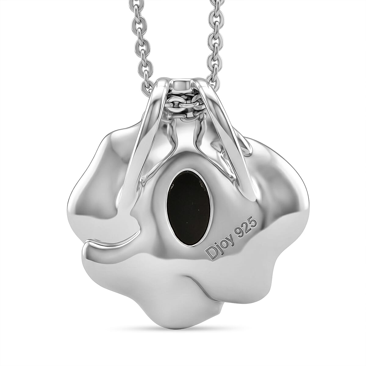 D'Joy - Ammolite Pendant with Chain (Size 20) in Rhodium Overlay Sterling Silver