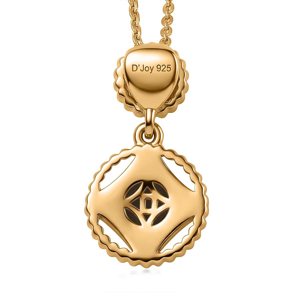 D'Joy - Ammolite & Fresh Water Pearl Pendant with Chain (Size 20) in 18K Vermeil Yellow Gold Plated Sterling Silver 1.50 Ct.