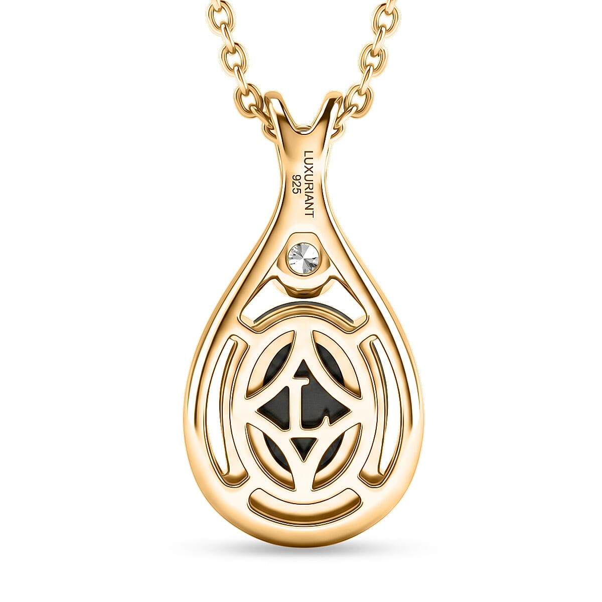 Luxuriant - Boulder Opal Triplet & Lab Grown Diamond (SI-G-H) Pendant with Chain (Size 20) in Yellow Gold Plated Sterling Silver 0.60 Ct.