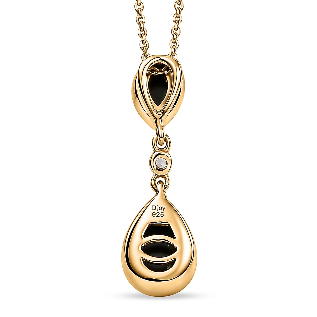 D'Joy - Boulder Opal Triplet & White Zircon Pendant with Chain (Size 20) in Yellow Gold Plated Sterling Silver 1.30 Ct.