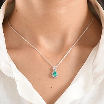 https://tjcuk.sirv.com/Products/44/7/4477370/Luxuriant-Lab-Grown-Columbian-Emerald-White-Zircon-Pendant-with-Chain-_4477370_1.jpg?w=342&h=342
