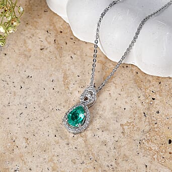https://tjcuk.sirv.com/Products/44/7/4477370/Luxuriant-Lab-Grown-Columbian-Emerald-White-Zircon-Pendant-with-Chain-_4477370_2.jpg?w=342&h=342