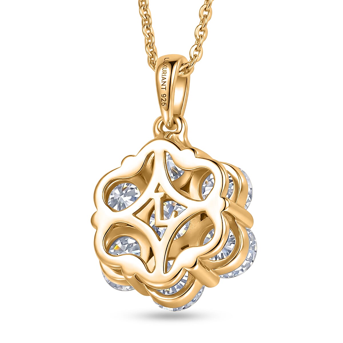 Luxuriant - Lab Grown Diamond (SI-G-H) Pressure Set Pendant with Chain (Size 20) in 18K Vermeil Yellow Gold Plated Sterling Silver 2.00 Ct.