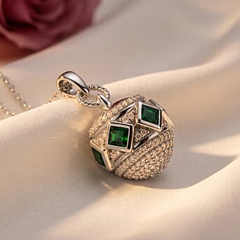 https://tjcuk.sirv.com/Products/44/7/4478035/D-Joy-Zambian-Emerald-White-Zircon-Pendant-with-Chain-Size-20-in-Rhodi_4478035_2.jpg?w=342&h=342