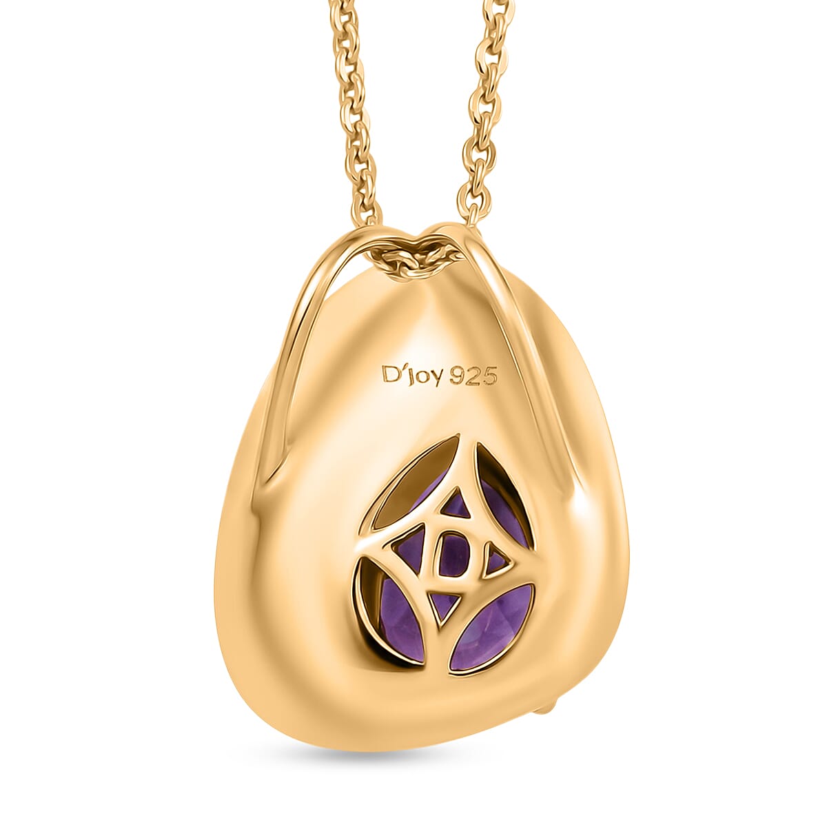 Zambian Amethyst Pendant with Torn Chain 19DC (Size 20) in 18K YG Plating Sterling Silver  1.051  Ct.