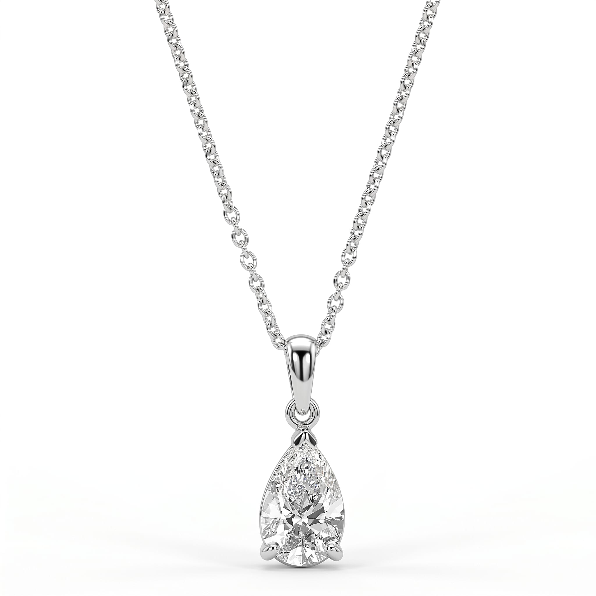 Luxuriant - SGL Certified Lab Grown Diamond (SI-G-H) Pendant with (Size 20) in Rhodium Overlay Sterling Silver 2.00 Ct.