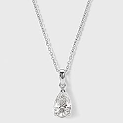 LUXURIANT 2 Ct. Lab Grown Diamond Cushion-Cut Solitaire Pendant with Chain (Size 20) in Rhodium Overlay Sterling Silver, SGL Certified (SI-G-H)