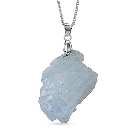 Aquamarine Pendant with Chain (Size 20) 63.00 Ct.