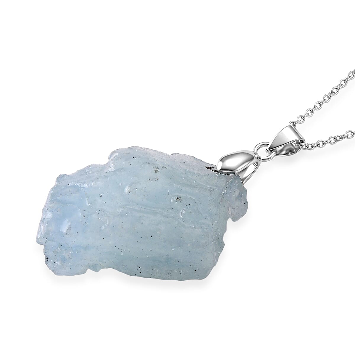 Aquamarine Pendant with Chain (Size 20) 63.00 Ct.