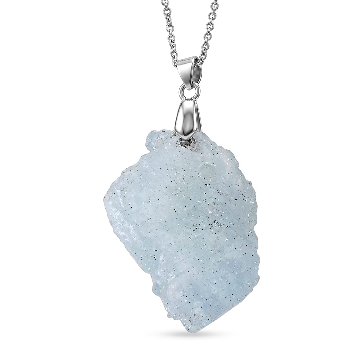 Aquamarine Pendant with Chain (Size 20) 63.00 Ct.