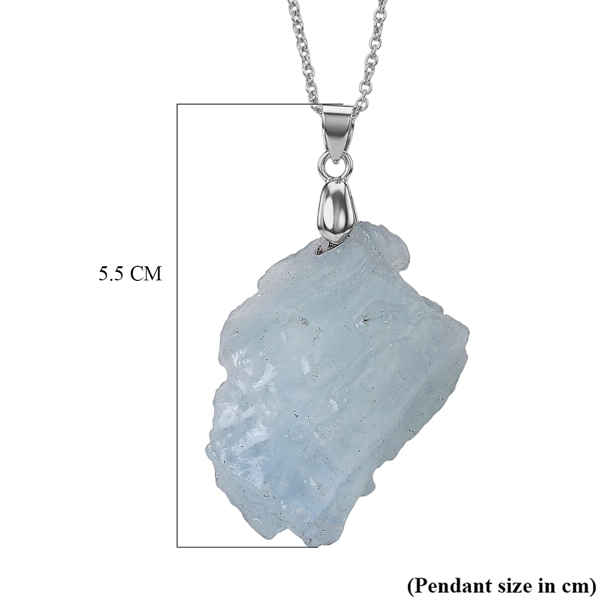 Aquamarine Pendant with Chain (Size 20) 63.00 Ct.