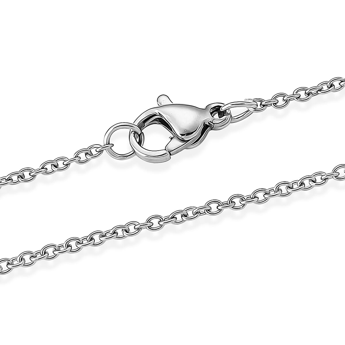Aquamarine Pendant with Chain (Size 20) Stainless Steel  40.000  Ct.