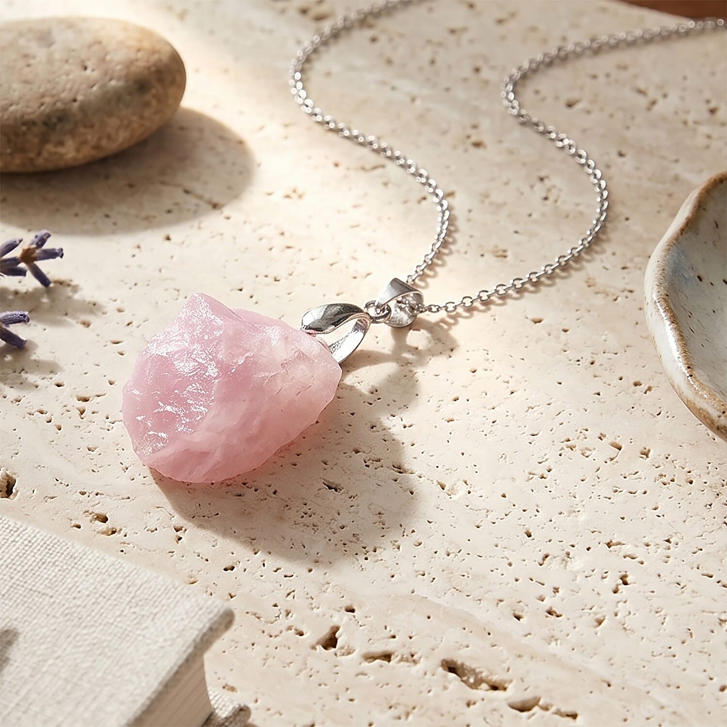 Kunzite Pendant with Chain (Size 20) 50.00 Ct.