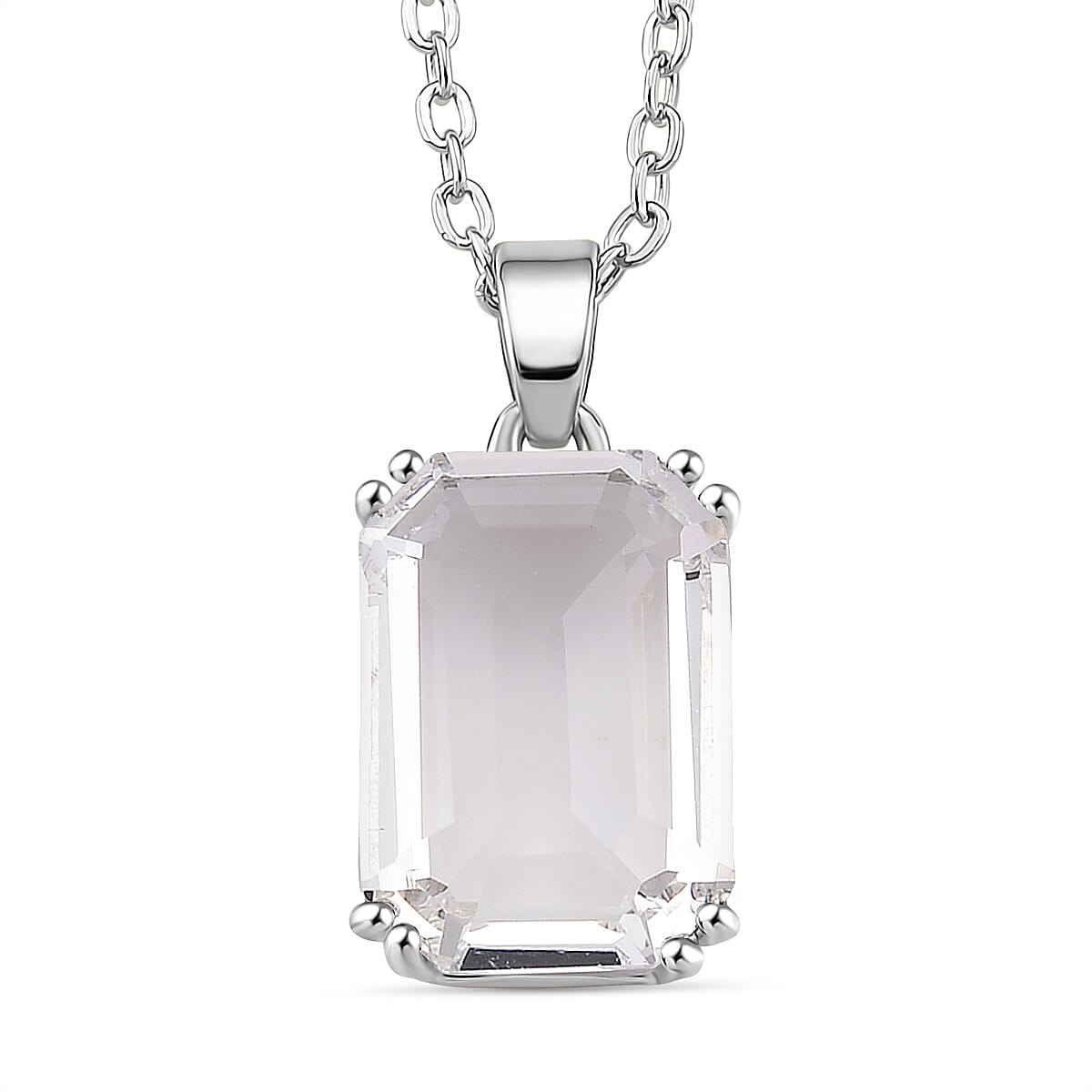 White Crystal Pendant with Chain (Size 20-2 Ext)
