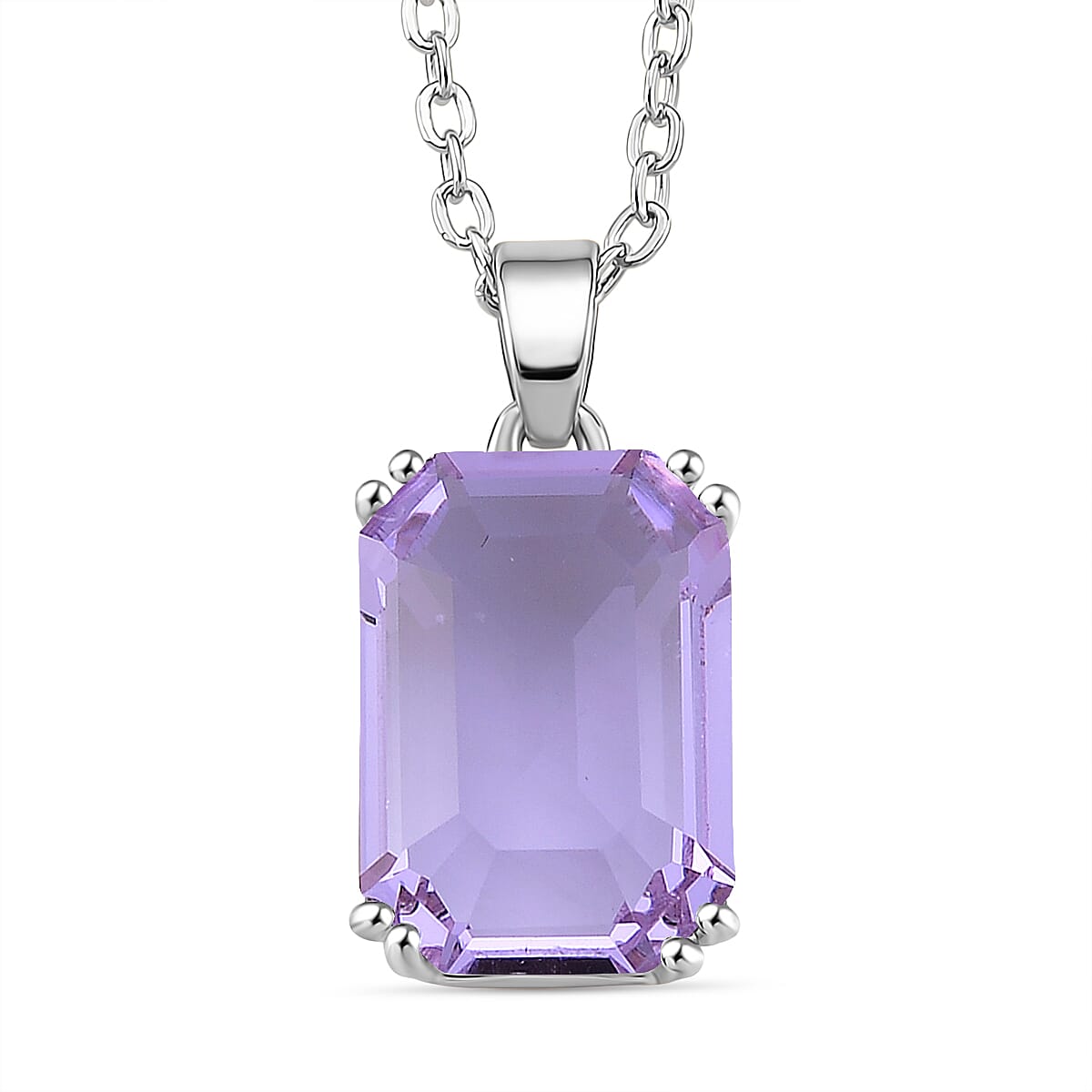 Purple Crystal Pendant with Chain (Size 20-2 Ext)