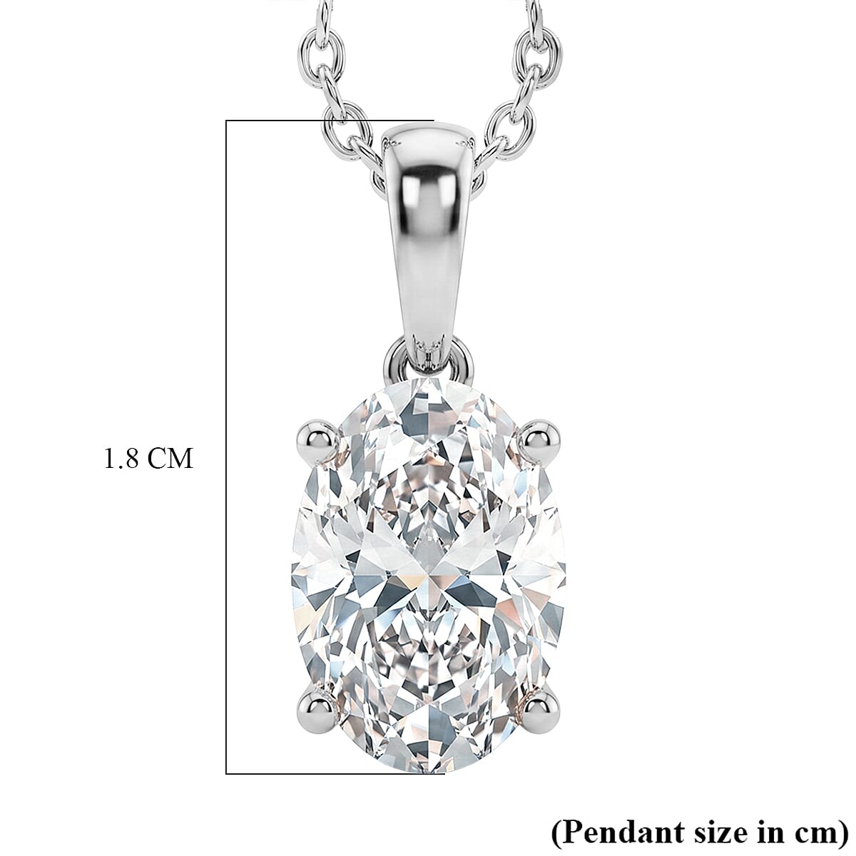 Luxuriant - SGL Certified Lab Grown Diamond (SI-G-H) Solitaire Pendant with Chain (Size 20) in Rhodium Overlay Sterling Silver 2.00 Ct.