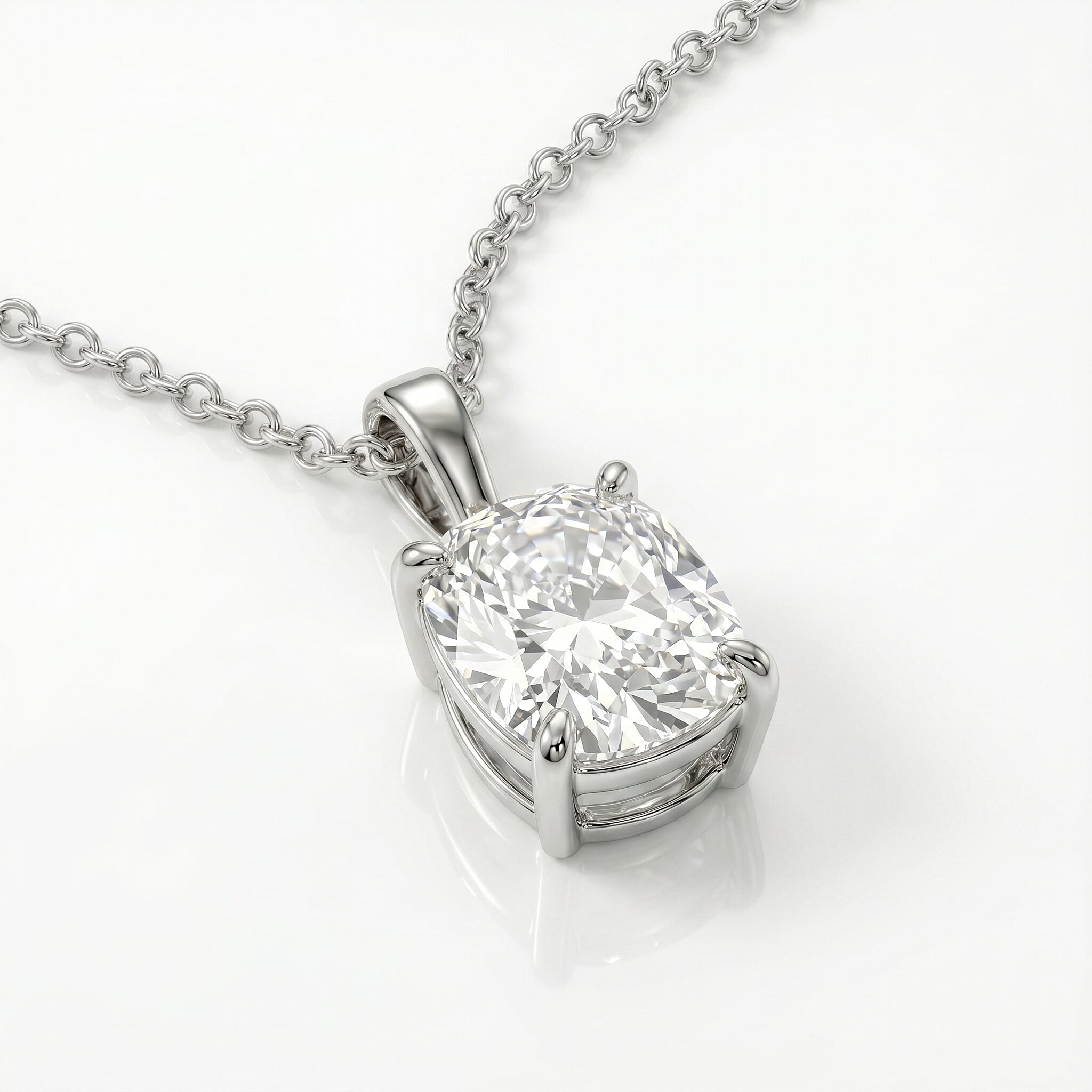 Luxuriant - SGL Certified Lab Grown Diamond (SI-G-H) Pendant with Chain (Size 20) in Rhodium Overlay Sterling Silver 2.00 Ct.